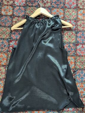 Max Studio Black Satin Halter Top